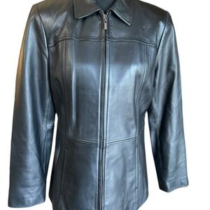 Valerie Stevens Leather Zip Jacket Size S